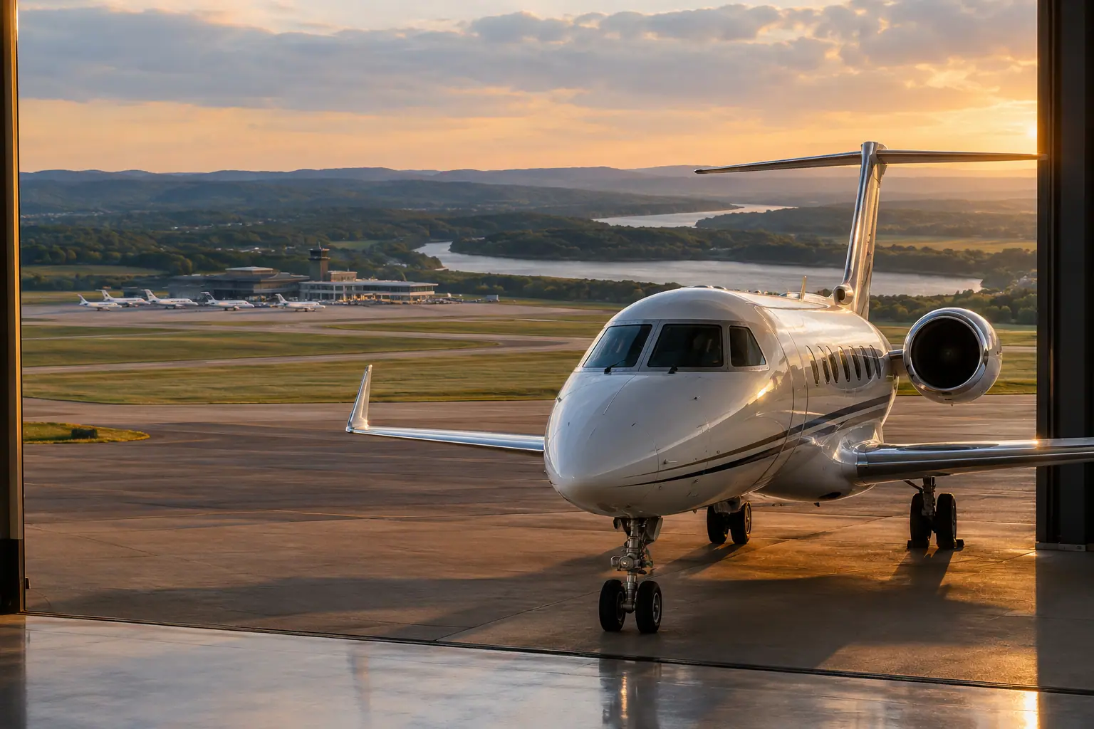 Private jets at Nashville International Airport